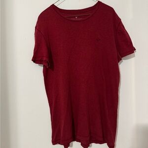 American Eagle Outfitters Burgundy V-Neck Tee